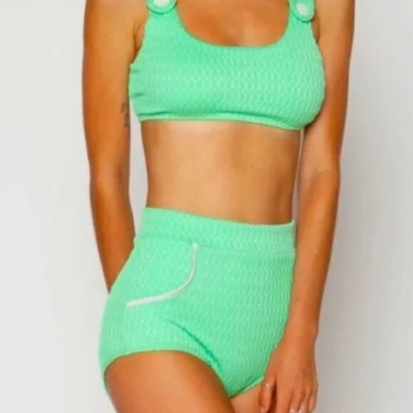 NEW Seea x Free People Georgia bikini top, green, XS - Picture 4 of 9